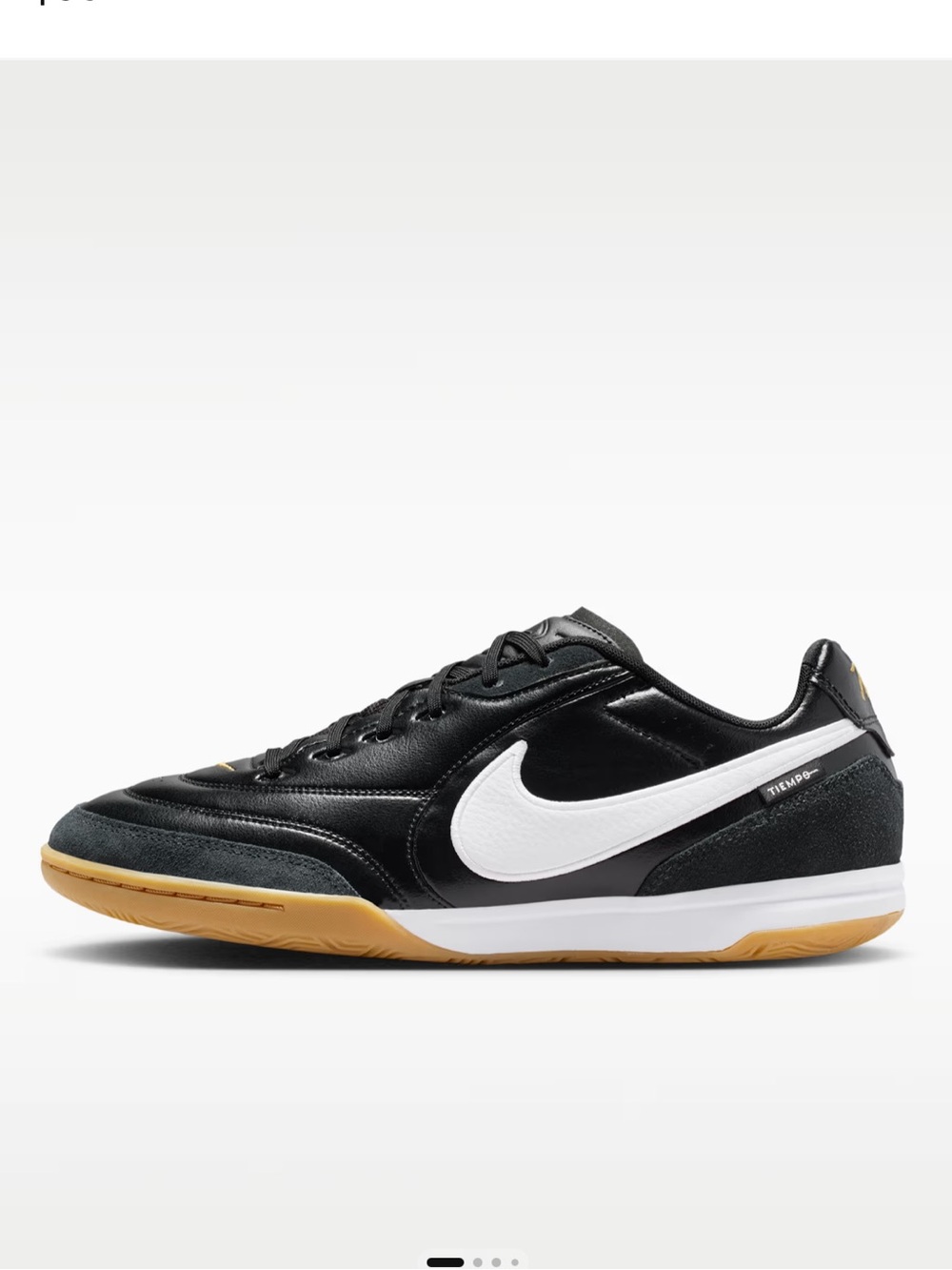 NEW IN BOX- Nike Tiempo Legend Indoor Soccer Shoe - Black/White/Gum